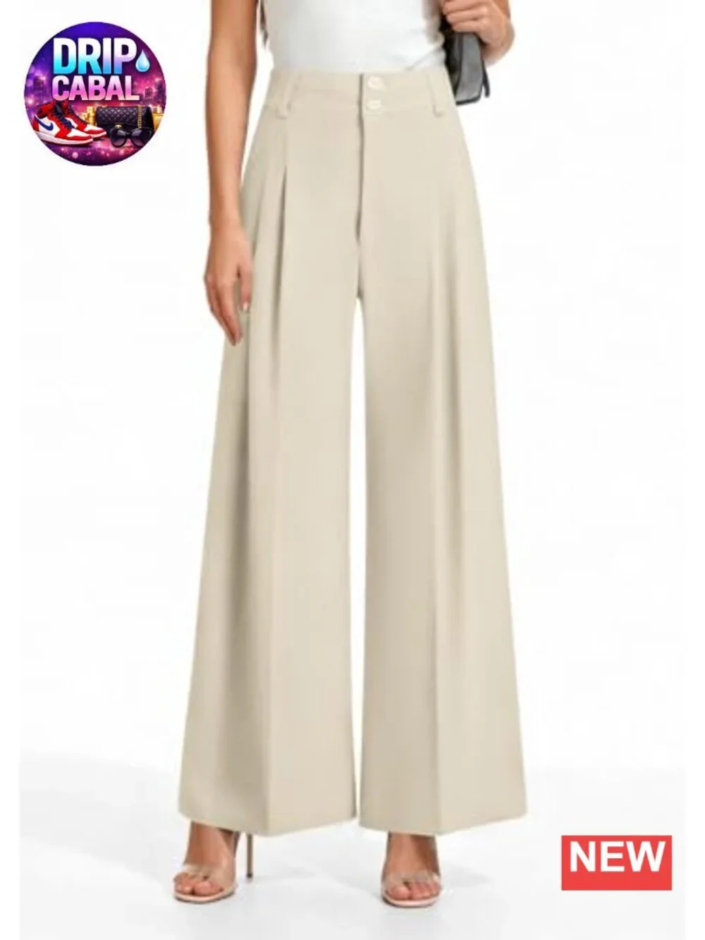 High Waisted Wide Leg Palazzo Dress Pants with Pockets for Women